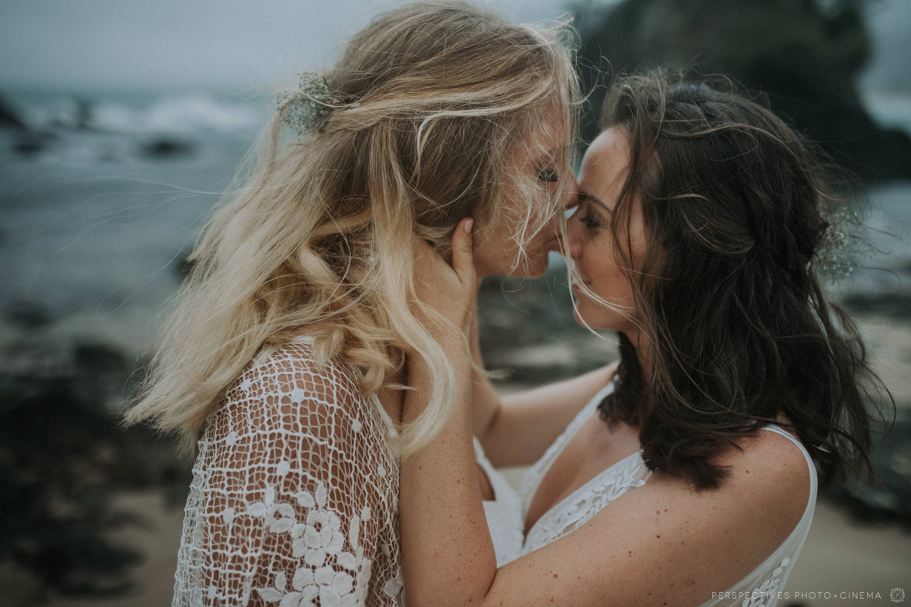 same sex beach wedding
