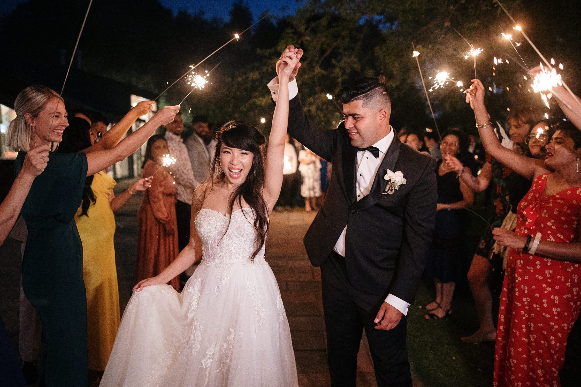 Markovina Wedding sparkler exit